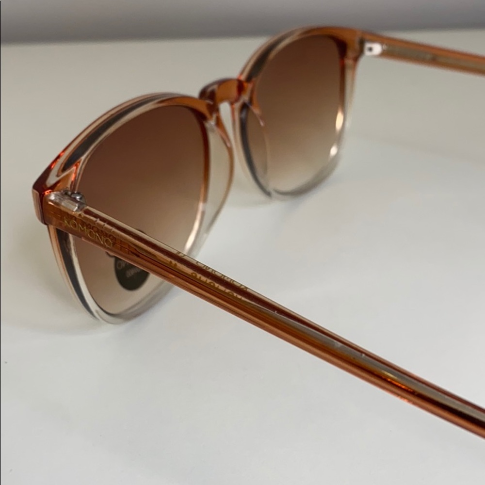 New Komono Urkel Gradient Peach Sunglasses Orange Ombre Boho - Picture 11 of 14